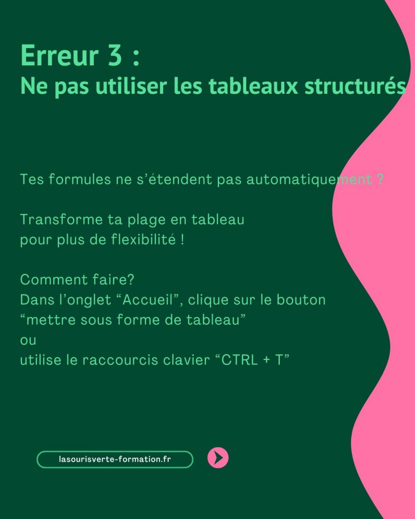 Ne Pas Utiliser Les Tableaux Structurés La Souris Verte Formation Excel Optimisez votre utilisation dexcel découvrez les 5 erreurs à éviter tutoriel excel