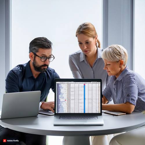 Formation excel toulouse et formation bureautique groupe de personnes autour d'une tableau avec ordinateur