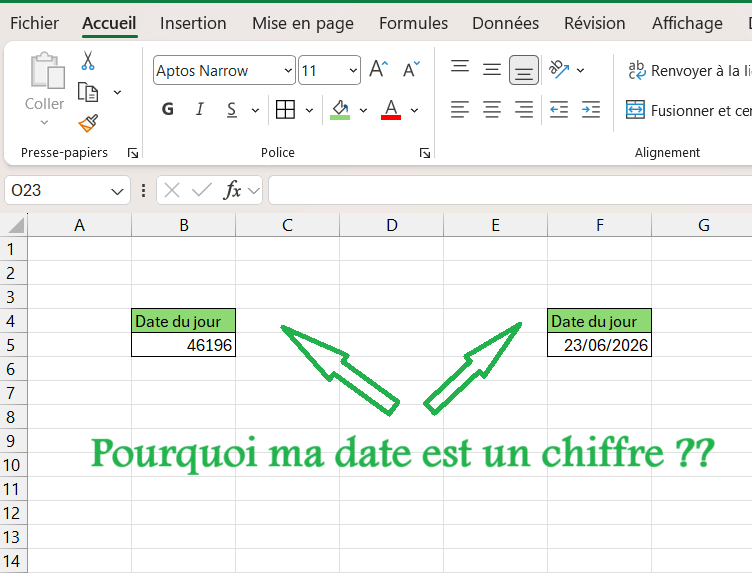 Au secours Ma date est devenue un chiffre dans excel tutoriel excel